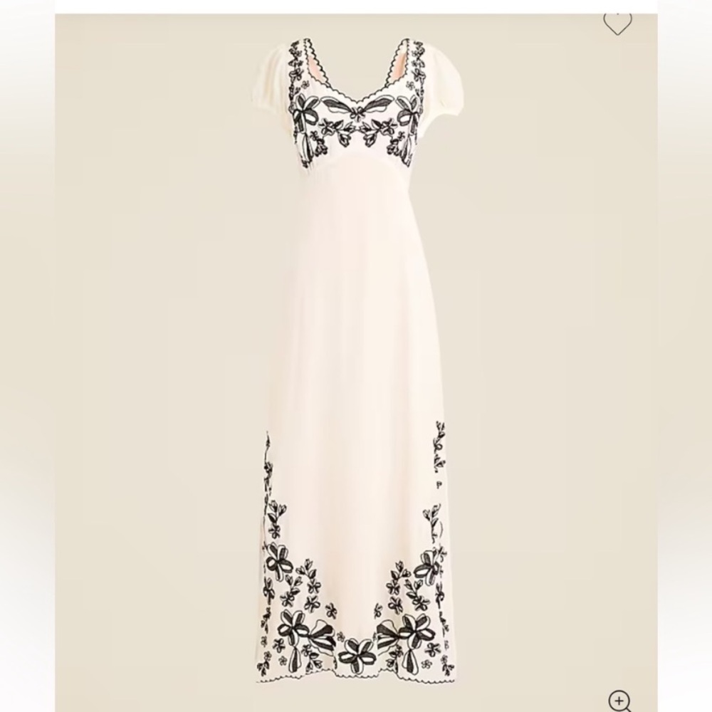 J. Crew Embroidered Empire waist slip  Maxi Dress Sz 6